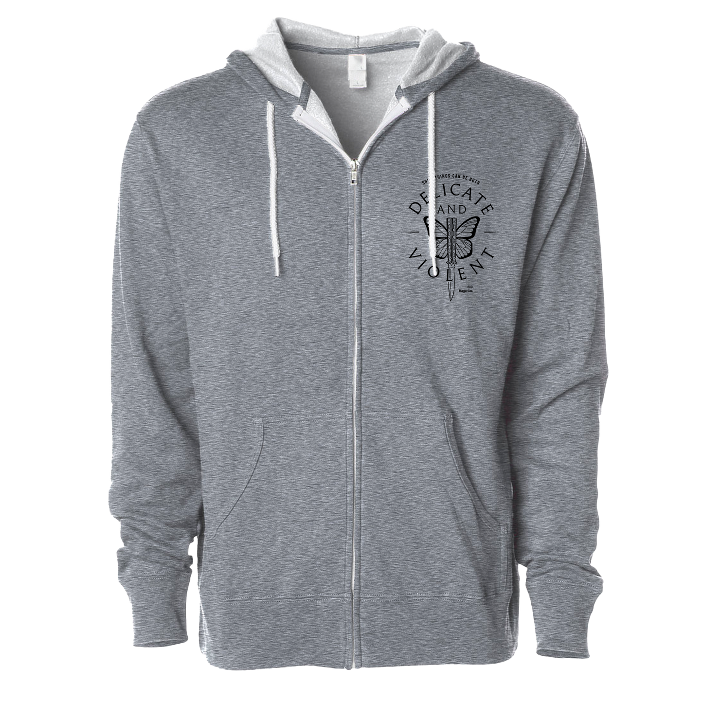 Delicate and Violent Lightweight Zip Hoodie