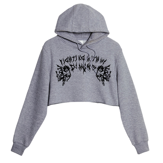 Fighting With My Demons Crop Hoodie