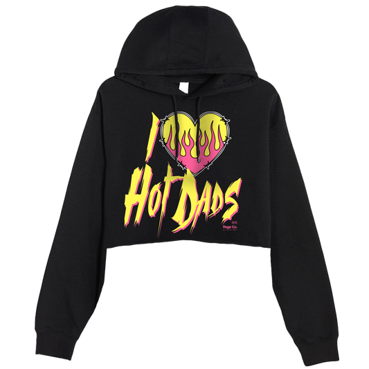 I Love Hot Dads Crop Hoodie