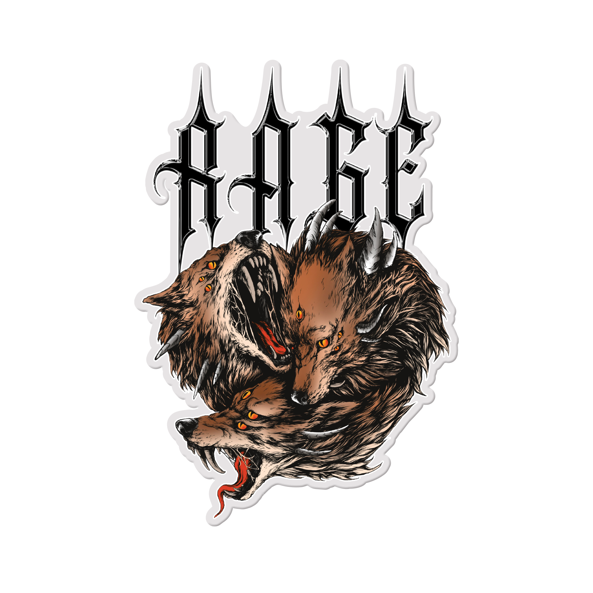 Wolf Sticker 𝑅𝐴𝐺𝐸 𝑪𝒐.