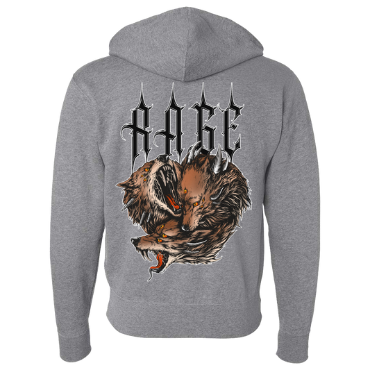 Wolf Contrast Zip Hoodie