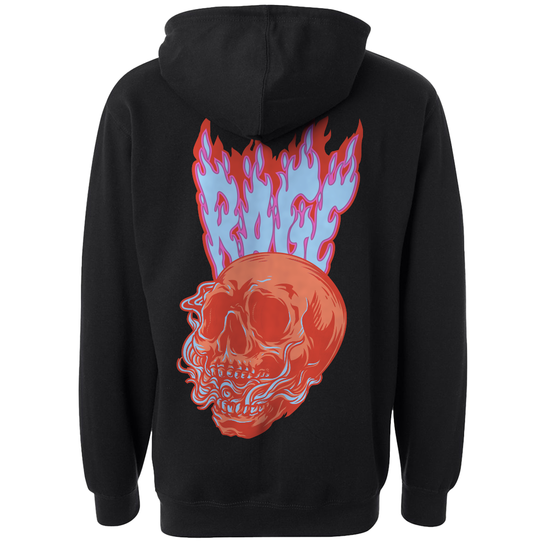 FLAMING SKULL HOODIE